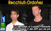Recchiuti-Ordoñez como siempre, fuertes en la categoría de 60 puntos