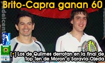 Brito-Capra sonrien en Moron