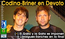 Codina-Briner ganan en Devoto frente a Lasaigues-Sanchez