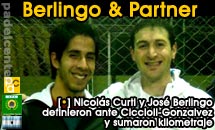 El regreso de Berlingó fue victoria, junto a Curti derrotan a Ciccioli-Gonzalvez
