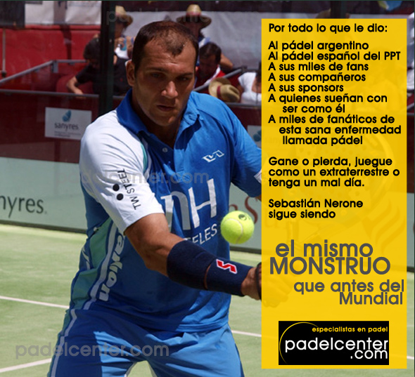 Seba Nerone, segun Padelcenter.com