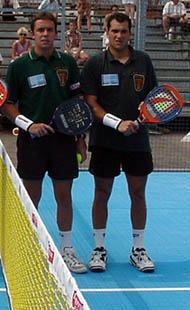 Reca-Nerone antes de comenzar un partido